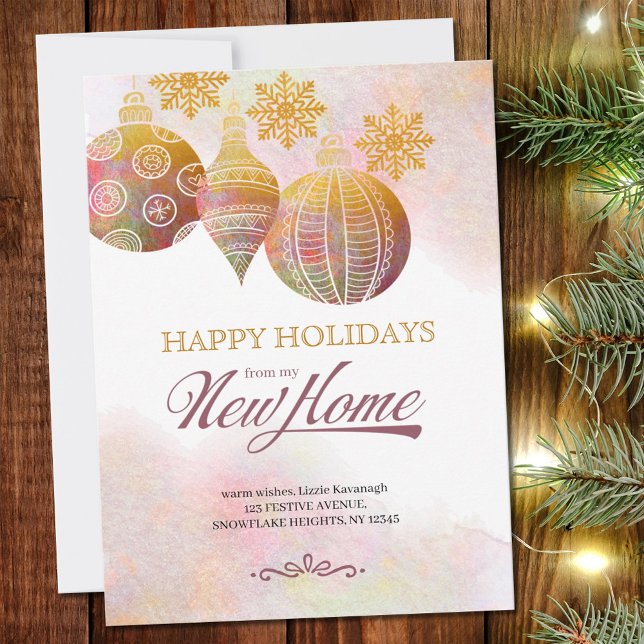 Christmas Ornaments My New Home Holiday Moving Announcement (Creator Uploaded)