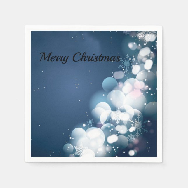 christmas ornaments on a blue background napkins (Front)