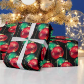 Red, Green, and Festive Gold Plaid Wrapping Paper