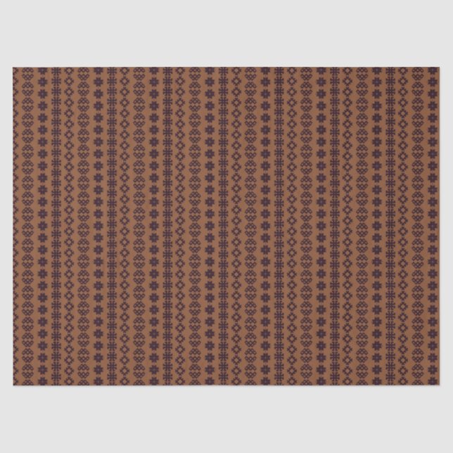 Christmas ornaments on juisy dark brown tissue paper (Front)