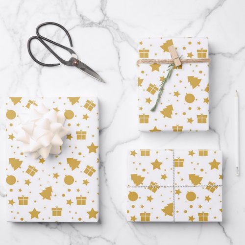 Christmas Ornaments Pattern Wrapping Paper Sheets