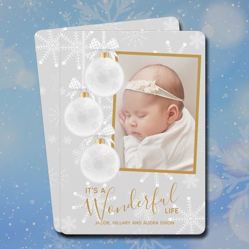 Christmas Ornaments Photo Baby Birth Announcements