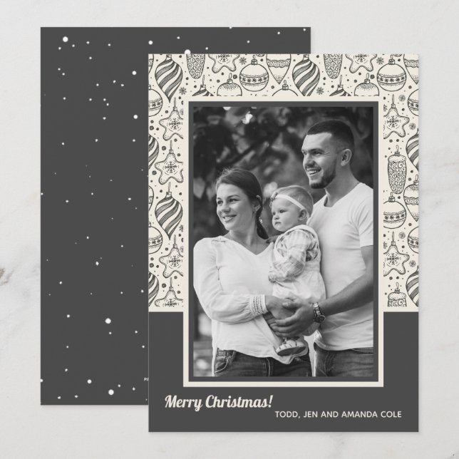 Christmas Ornaments Photo Holiday Card (Front/Back)