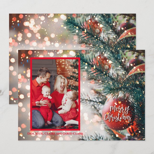 Christmas Ornaments Photo Holiday Card (Front/Back)