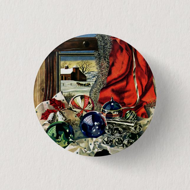 Christmas Ornaments Pinback Button (Front)