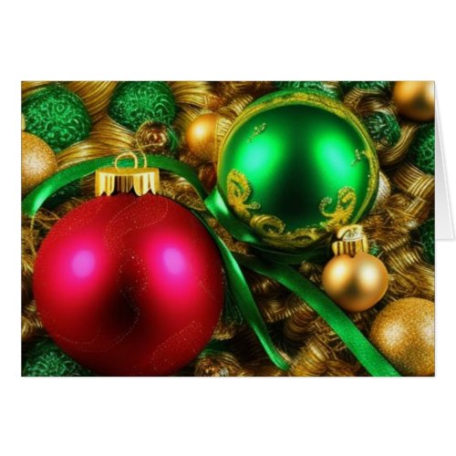 Christmas Ornaments Red Green Gilt