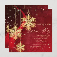 Christmas Ornaments ,RedCorporate Christmas Party Invitation