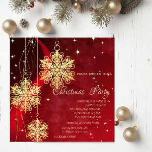 Christmas Ornaments ,RedCorporate Christmas Party Invitation