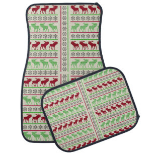 CHRISTMAS ORNAMENTS REINDEER  CAR FLOOR MAT
