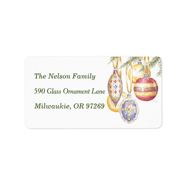 Christmas Ornaments Return Address Labels (Front)