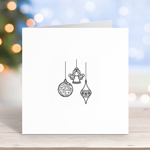 Christmas Ornaments Rubber Stamp