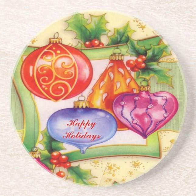 Christmas Ornaments Sandstone Coaster (Front)