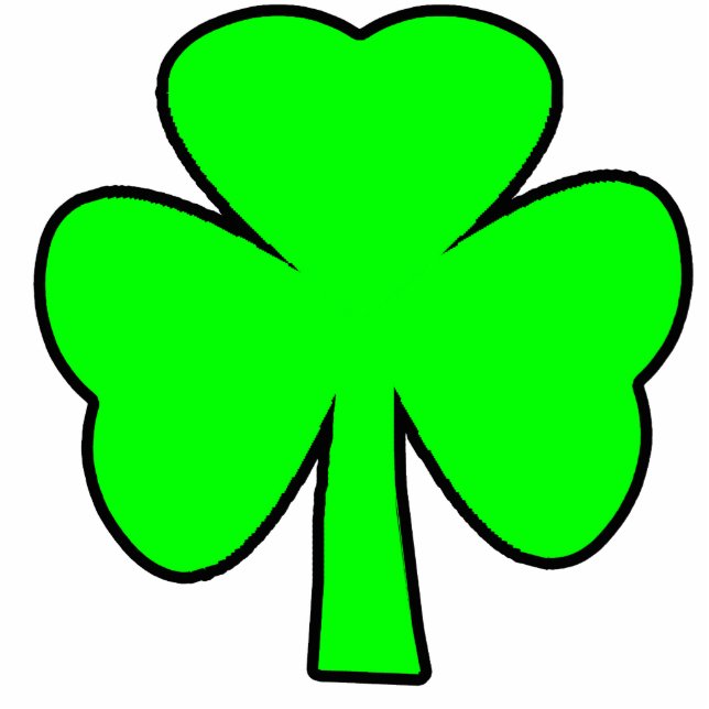 Christmas Ornaments Shamrock Green Black Statuette (Front)