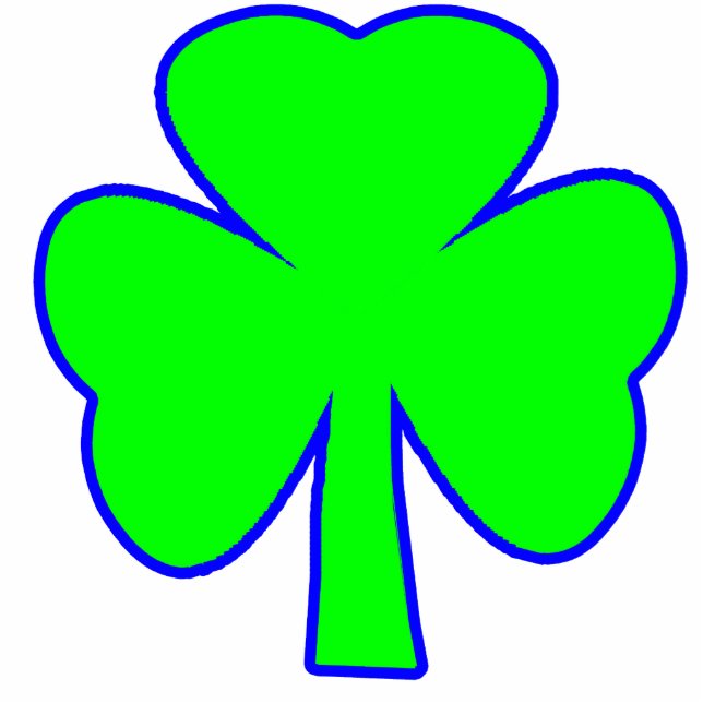 Christmas Ornaments Shamrock Green Blue Cutout (Front)