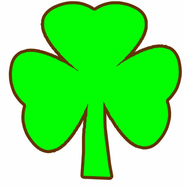 Christmas Ornaments Shamrock Green Brown Cutout (Front)