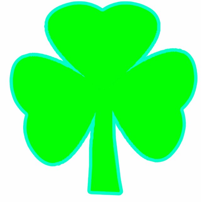 Christmas Ornaments Shamrock Green Cyan Statuette (Front)