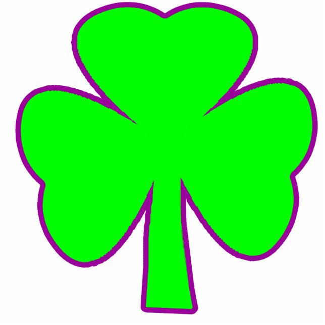 Christmas Ornaments Shamrock Green Dark Purple Cutout (Front)