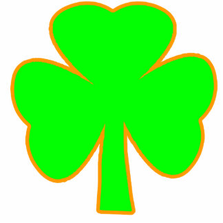 Christmas Ornaments Shamrock Green Orange Cutout