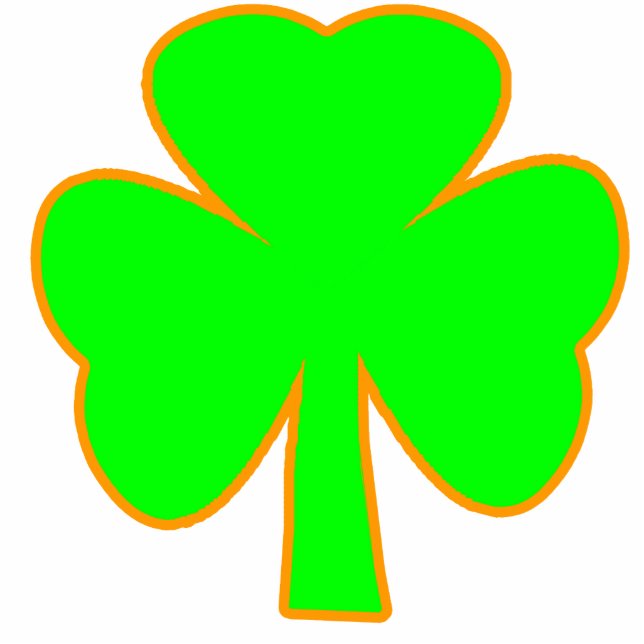 Christmas Ornaments Shamrock Green Orange Cutout (Front)