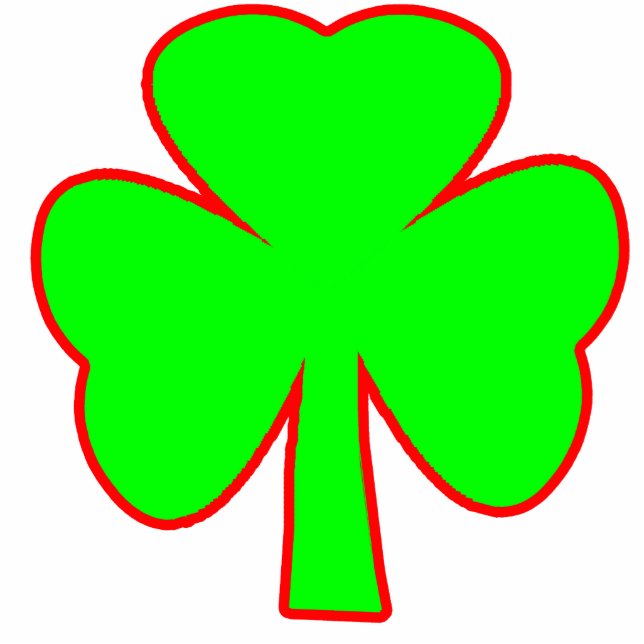 Christmas Ornaments Shamrock Green Red Statuette (Front)