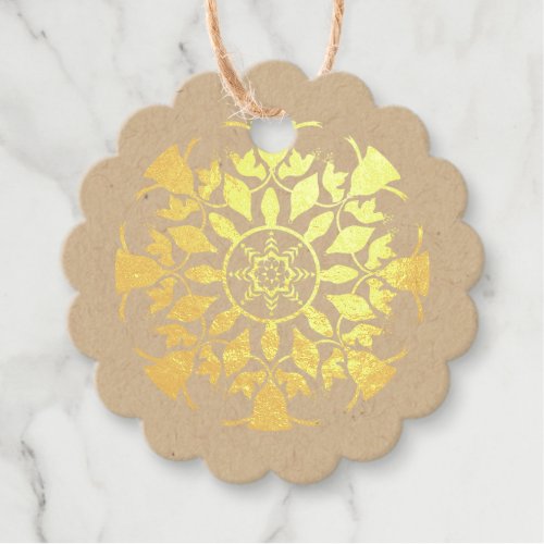 Christmas Ornaments Snowflake Mandala Foil Favor Tags