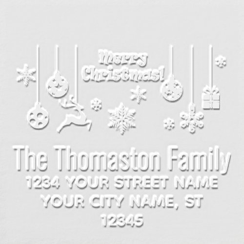 Christmas Ornaments Snowflake Name Return Address Embosser