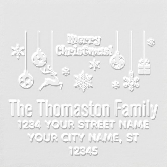 Christmas Ornaments Snowflake Name Return Address Embosser (Design)