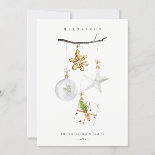 Christmas Ornaments Star Cookie Chime Blessings Holiday Card