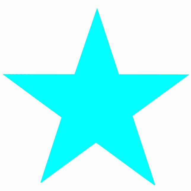 Christmas Ornaments Star Cyan Statuette (Front)