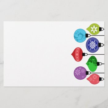 Christmas Ornaments Stationery by CuteLittleTreasures at Zazzle