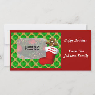 Christmas Ornaments Stocking Holiday Photo Card