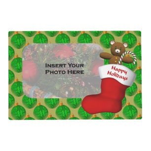 Christmas Ornaments Stocking Holiday Photo Placemat