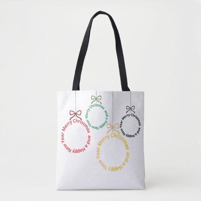 Christmas Ornaments Text Design Tote Bag (Front)