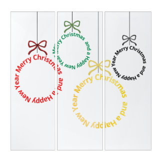 Christmas Ornaments Text Design Triptych
