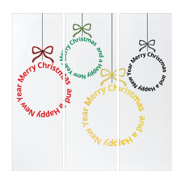 Christmas Ornaments Text Design Triptych (Front)