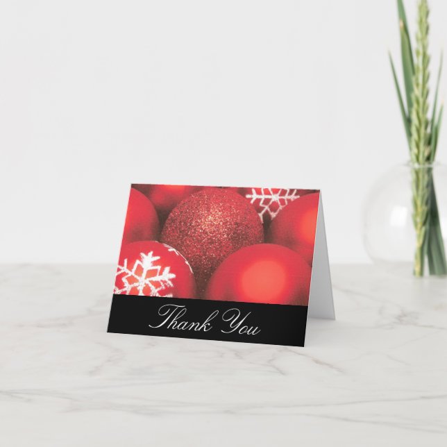 Christmas Ornaments Thank You Card (Front)