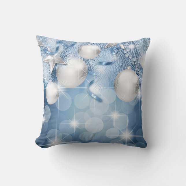 Christmas Ornaments Throw Pillow (Front)