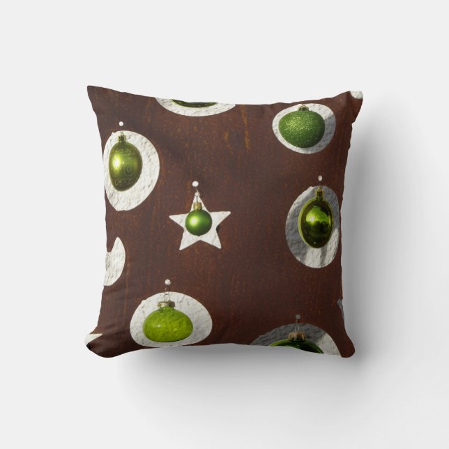 Christmas Ornaments Throw Pillow (Front)