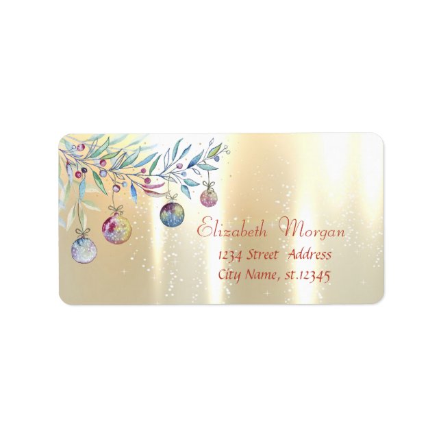 Christmas Ornaments,Tree Branch,Gold  Label (Front)