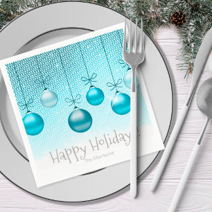 Christmas Ornaments Turquoise ID251 Napkins