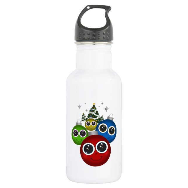 Christmas Ornaments Water Bottle (Front)