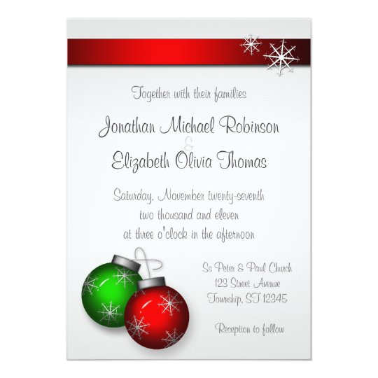 Christmas Ornaments Wedding Invitations | Zazzle.com