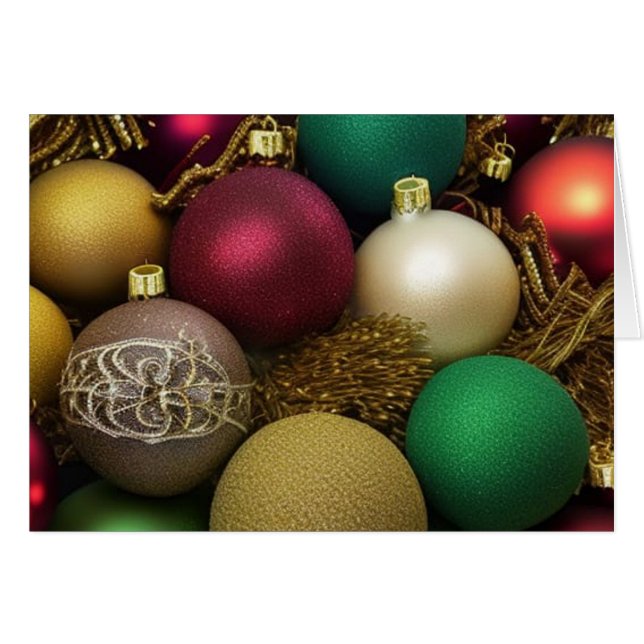 Christmas Ornaments with Embroidery Cards (Front Horizontal)