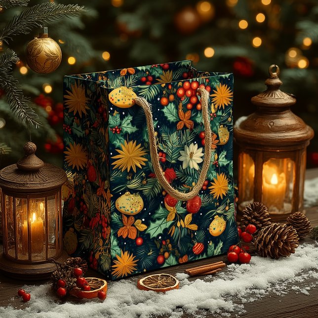 Christmas Ornaments with Name Area  Medium Gift Bag (Creator Uploaded)