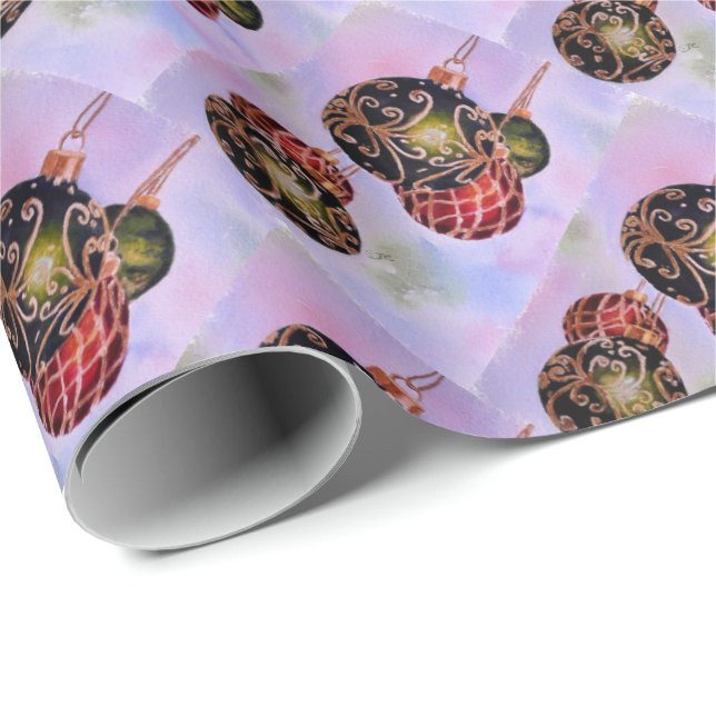 Christmas Ornaments Wrapping Paper (Roll Corner)