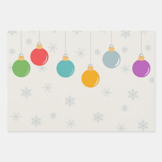Christmas Ornaments Wrapping Paper Sheets