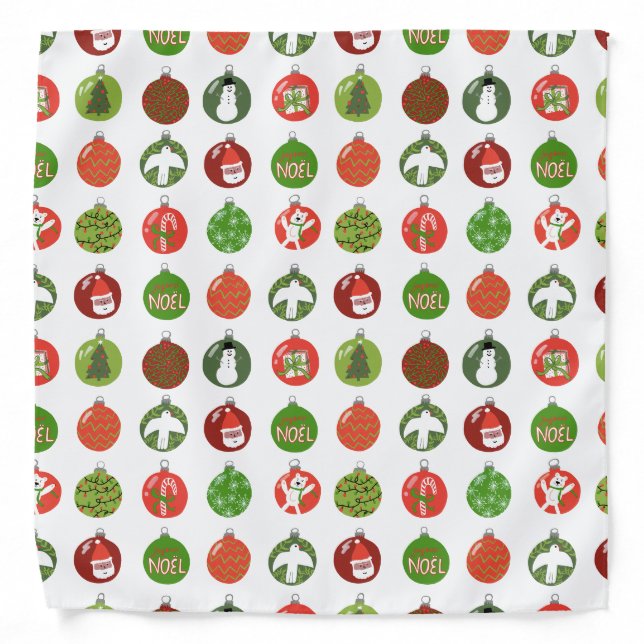 Christmas Ornaments Xmas Balls Charming Holiday Bandana (Front)