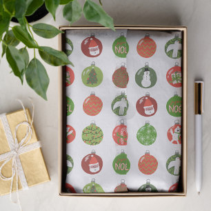 Christmas Ornaments Xmas Balls CUSTOM Holiday Tissue Paper