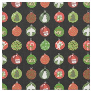 Christmas Ornaments Xmas Balls Holiday Pattern Fabric