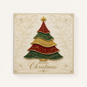 Christmas Ornate Gold Enamel Tree Notebook